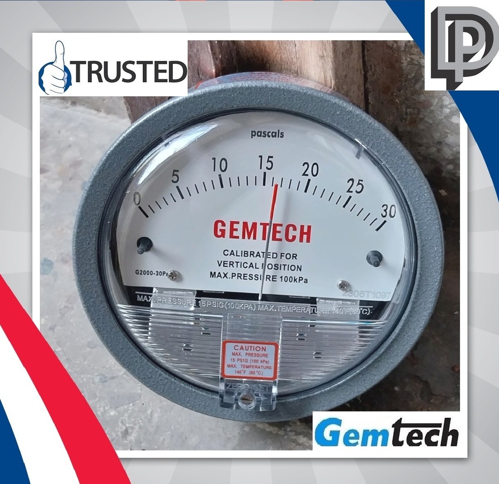 GEMTECH I Differential Pressure Gauge I Distributor For BY Phule Nagar Uttar Pradesh