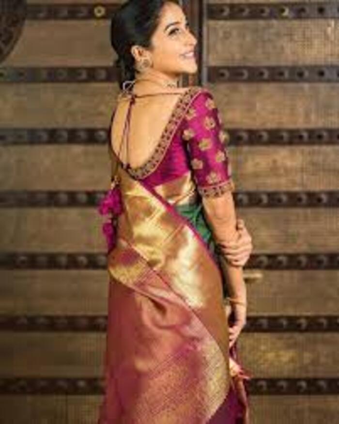 Ladies Banarasi Silk Blouse - Bust Size: 36-42 Inches (Adjustable) Inch (In)