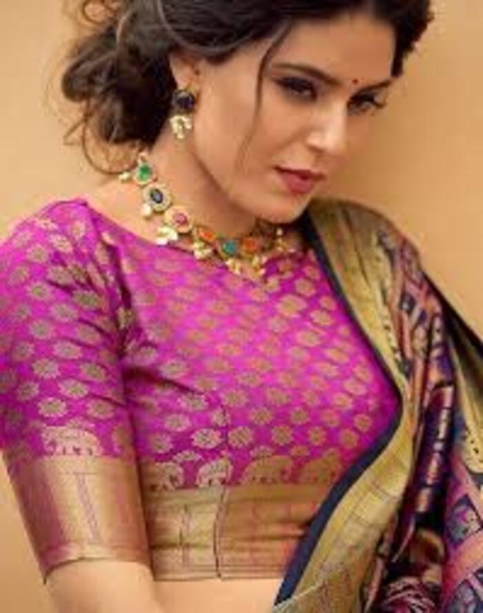 Ladies Banarasi Silk Blouse - Bust Size: 36-42 Inches (Adjustable) Inch (In)