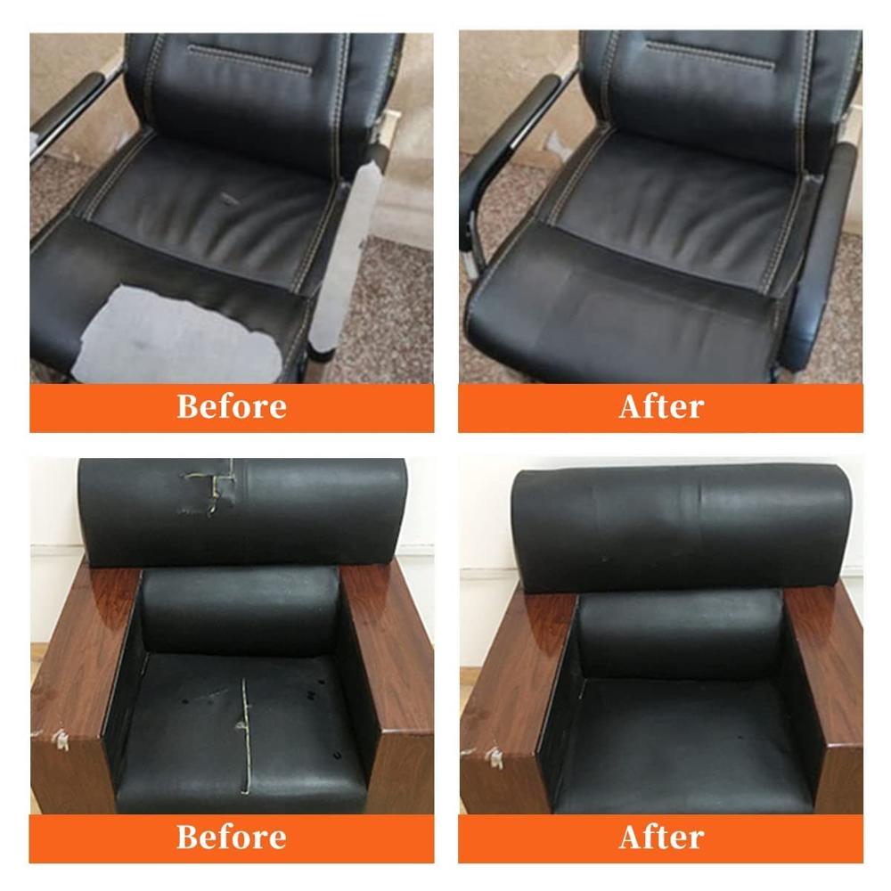 Black Adhesive Leather Patch