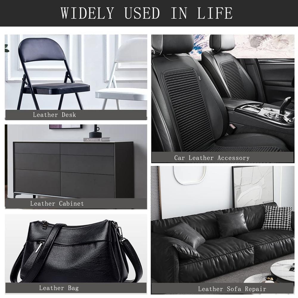 Black Adhesive Leather Patch