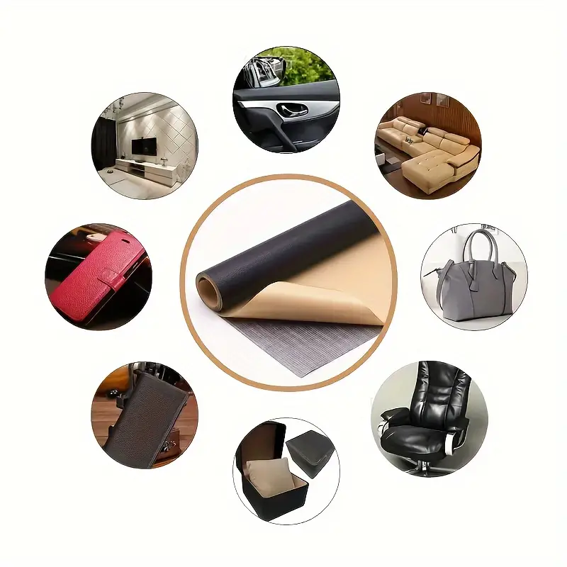Black Adhesive Leather Patch