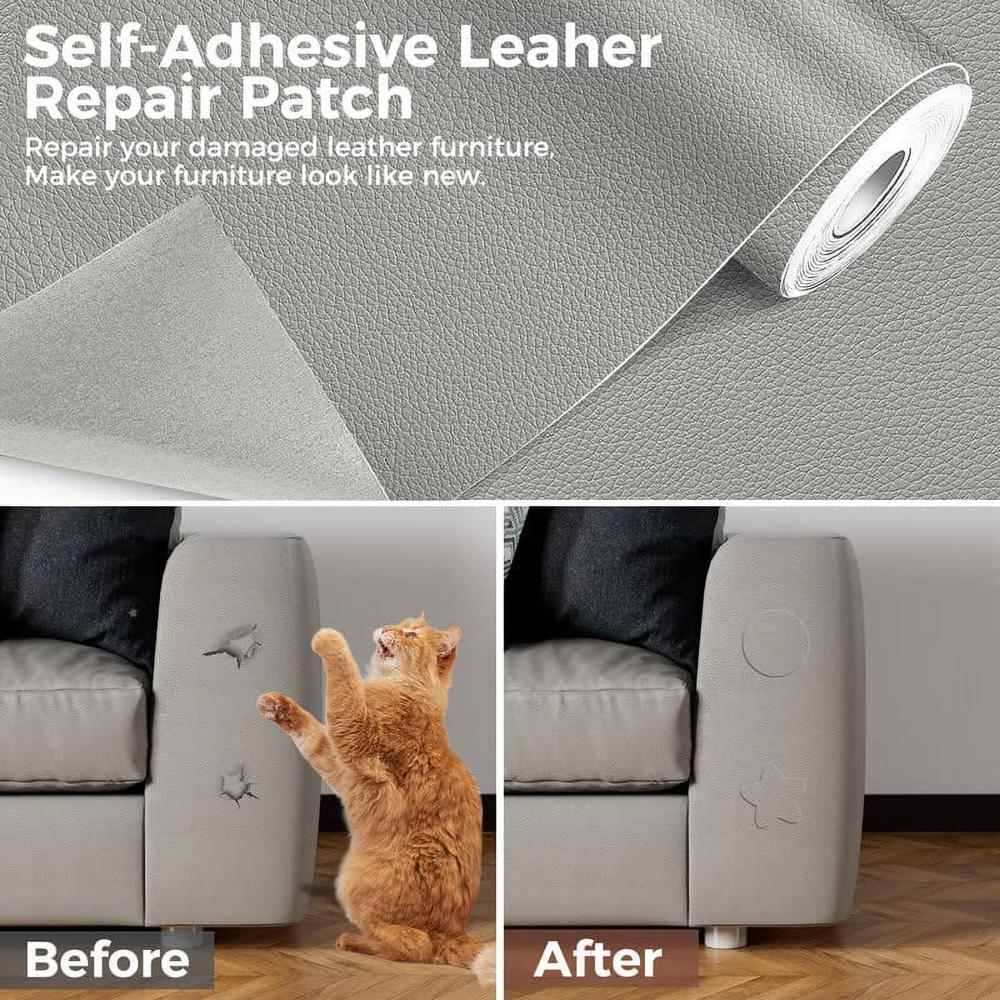 Grey Adhesive Leather Patch