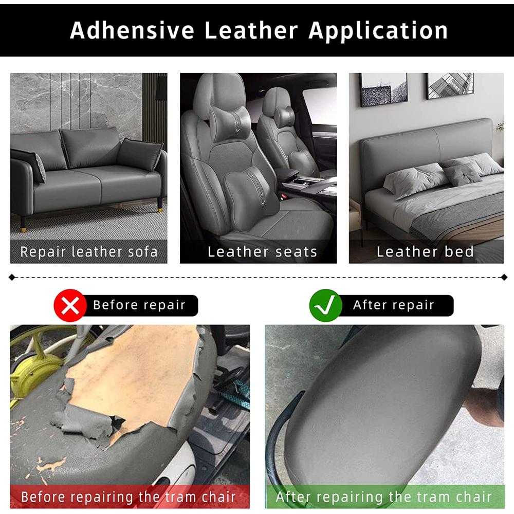 Grey Adhesive Leather Patch