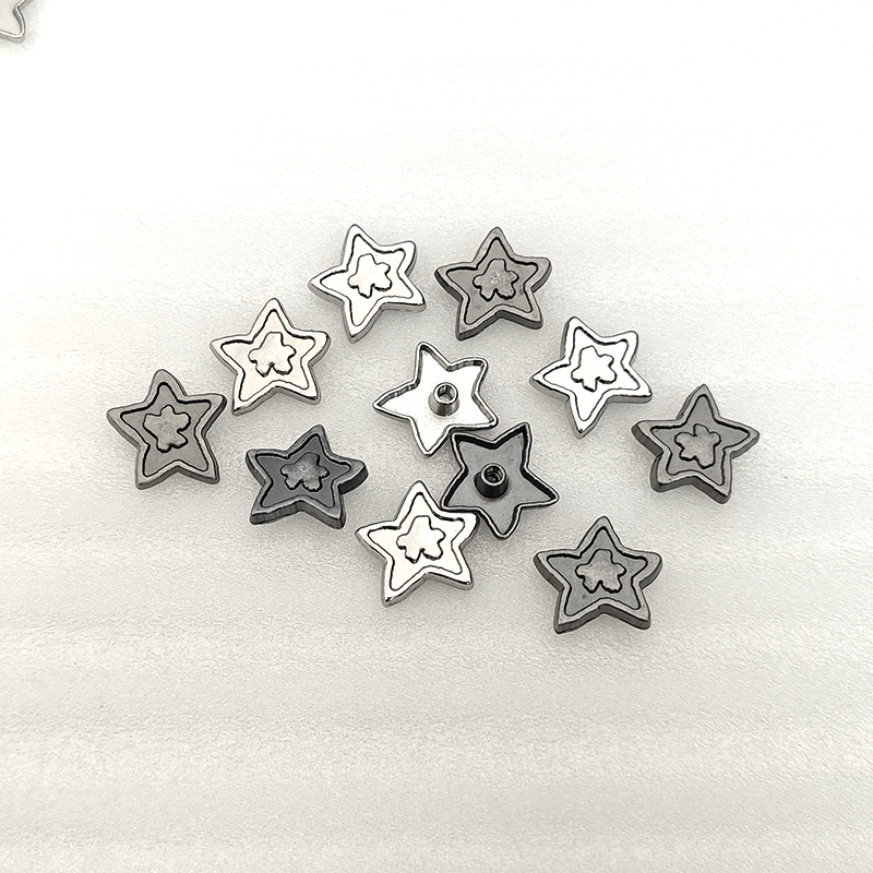 Punk Pentagram Screwback Studs Metal Star Rivets With Screw for Purse Dress Shoe Bag Garment Belt