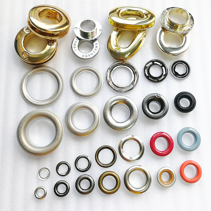 Factory Custom Logo Multiple Size Color Ornamented Metal Eyelets Grommets Button Accessories for Garment or Shoes