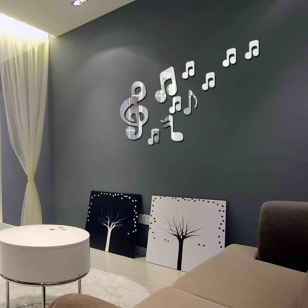 Music Note Cutting Adhesive Mirror