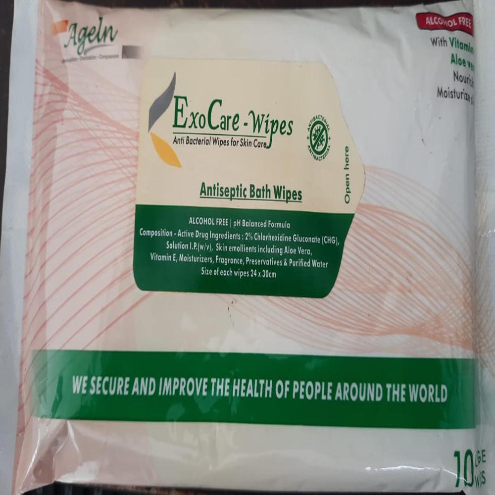 Wipes Antiseptic Bath Exo Care - Dimension (l*w*h): 32x30  Centimeter (cm)