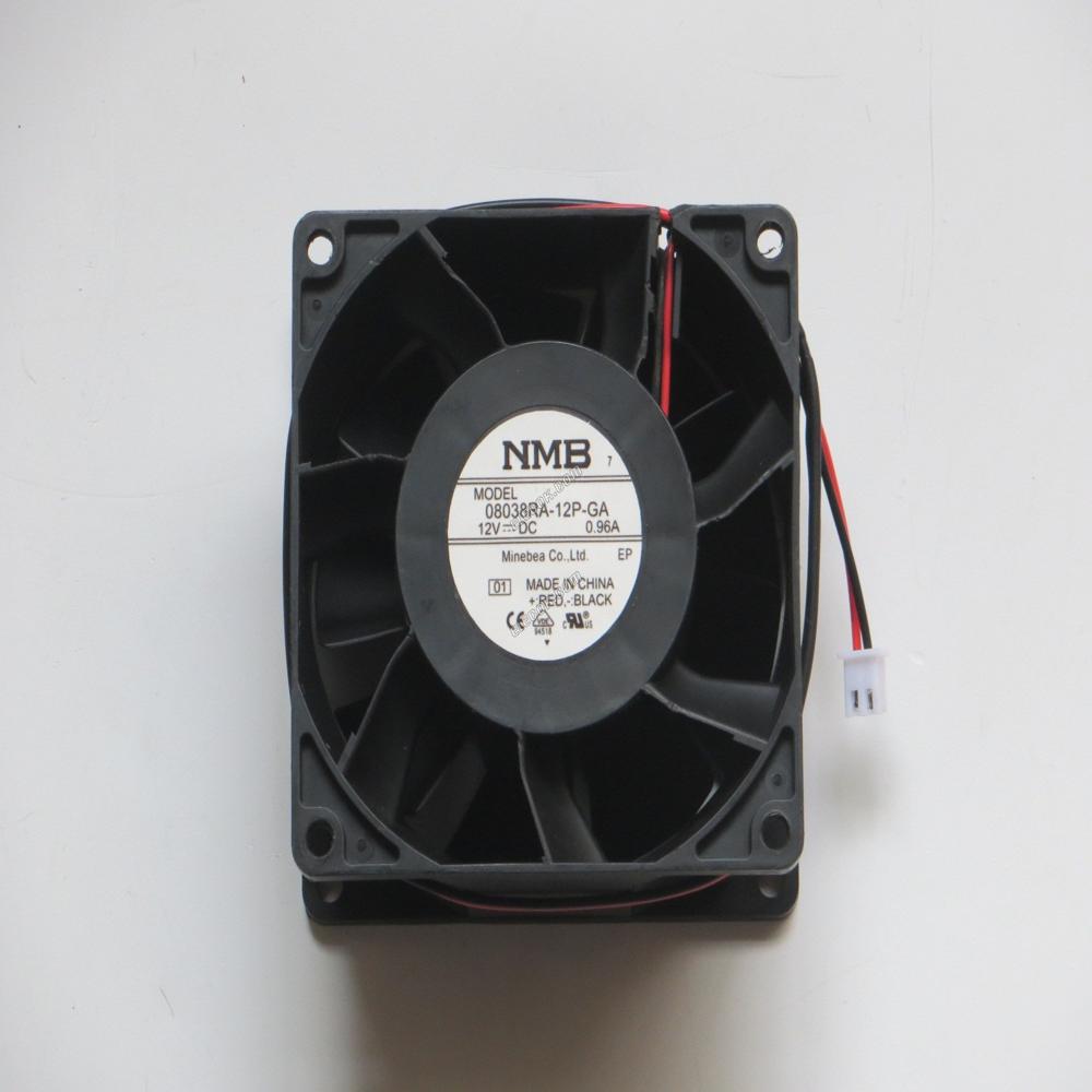 NMB 08038RA-12P-GA 12V DC 0.96A 9238mm 2wires Industrial Axial Cooling Fan