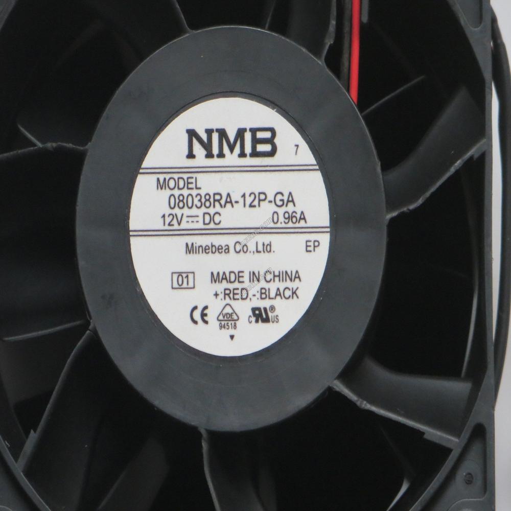NMB 08038RA-12P-GA 12V DC 0.96A 9238mm 2wires Industrial Axial Cooling Fan