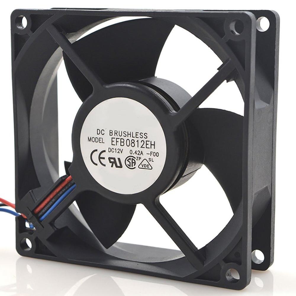 DELTA EFB0812EH 12V 0.42A 3 Wire 8025mm PLASTIC Industrial BALL Axial Cooling Fan