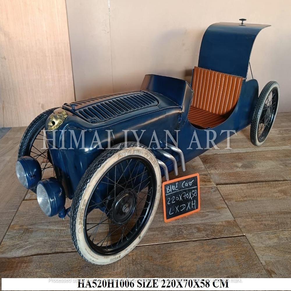 antique automobile blue car sofa