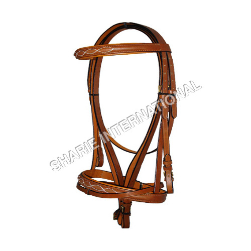 Si-330A English Bridle With Leather Reis - Color: Brown