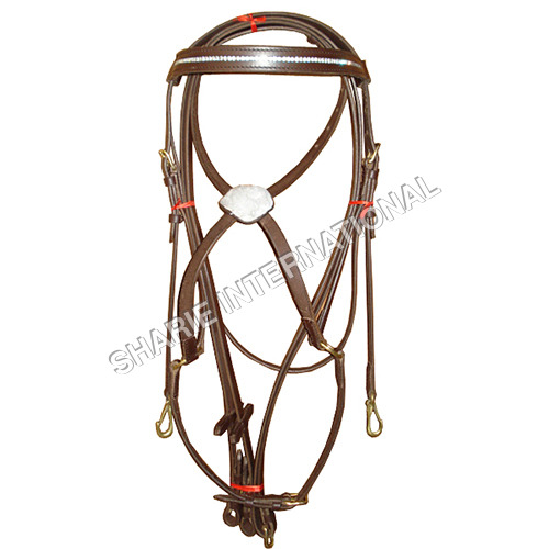 Si-331 C Maxicon Bridle Leather Maxicon Bridle ,Made With High Quality Leather With Brass Hardware - Color: Brown