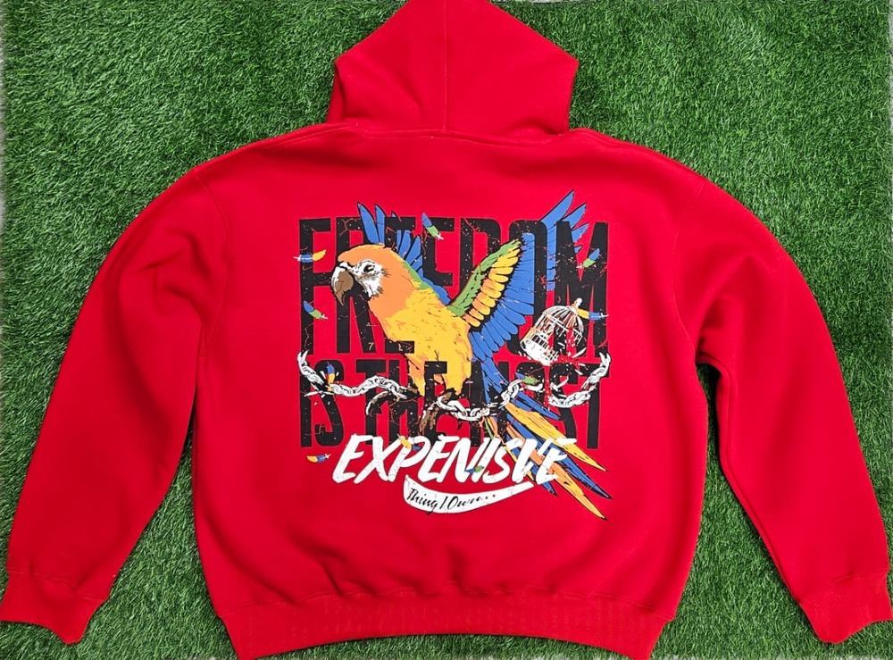 Screen plus puff printing hoodie