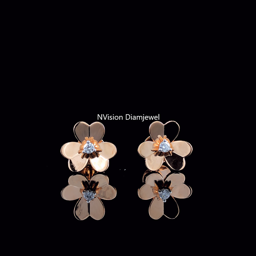 Petal Glow Diamond Blossom Earrings