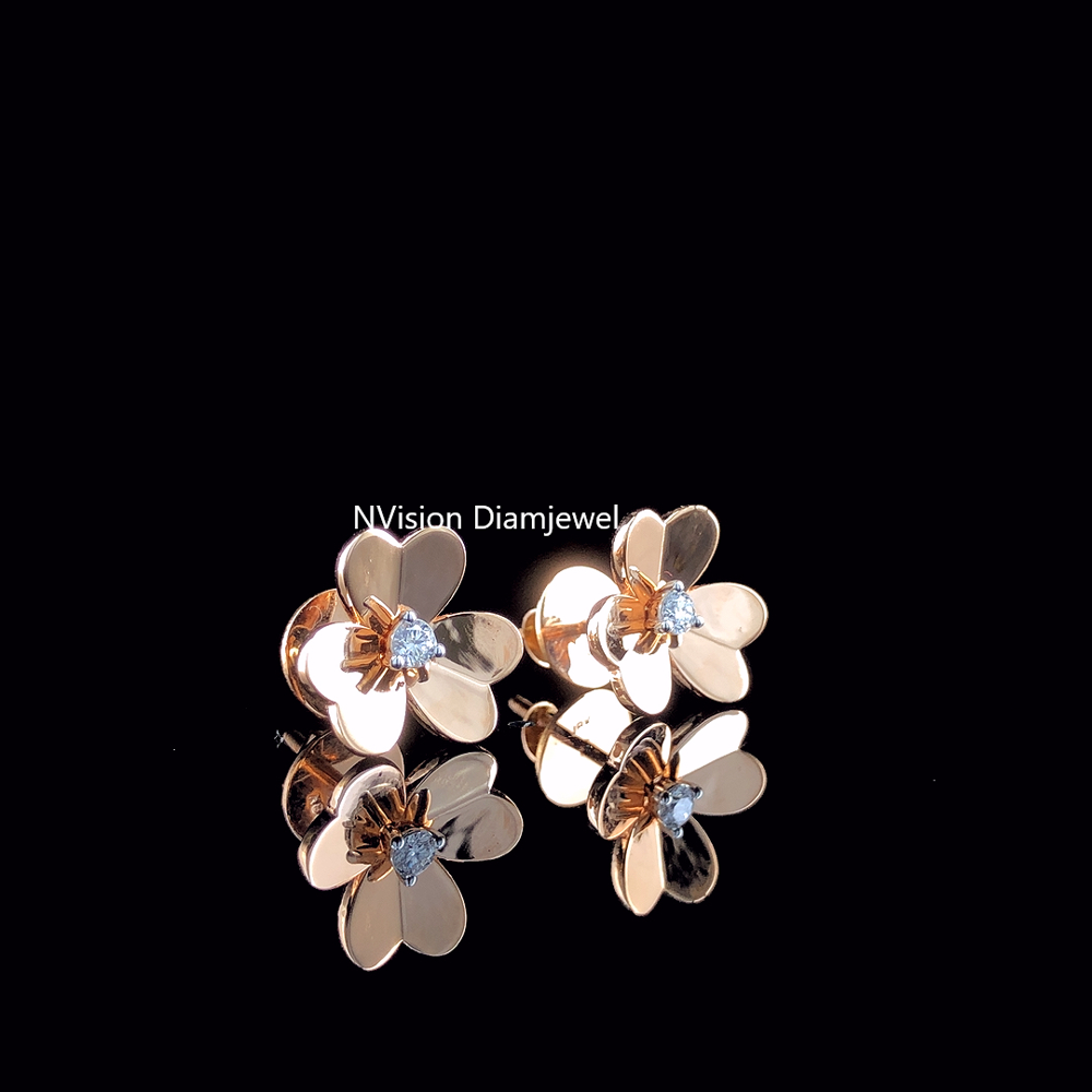 Petal Glow Diamond Blossom Earrings