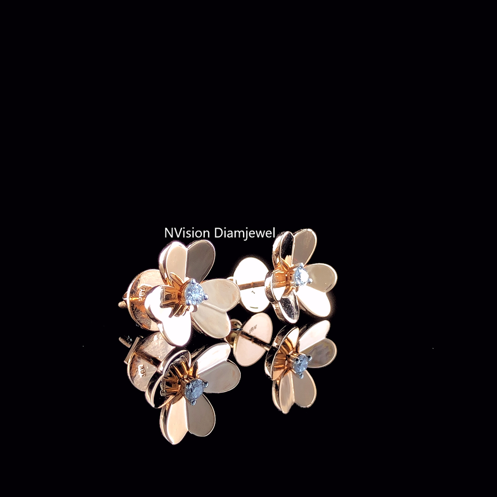 Petal Glow Diamond Blossom Earrings