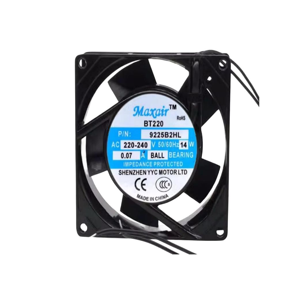 MAXAIR 9225B2HL 220-240V AC 0.07A 14W 9225MM 2-Wire Axial Cooling Fan