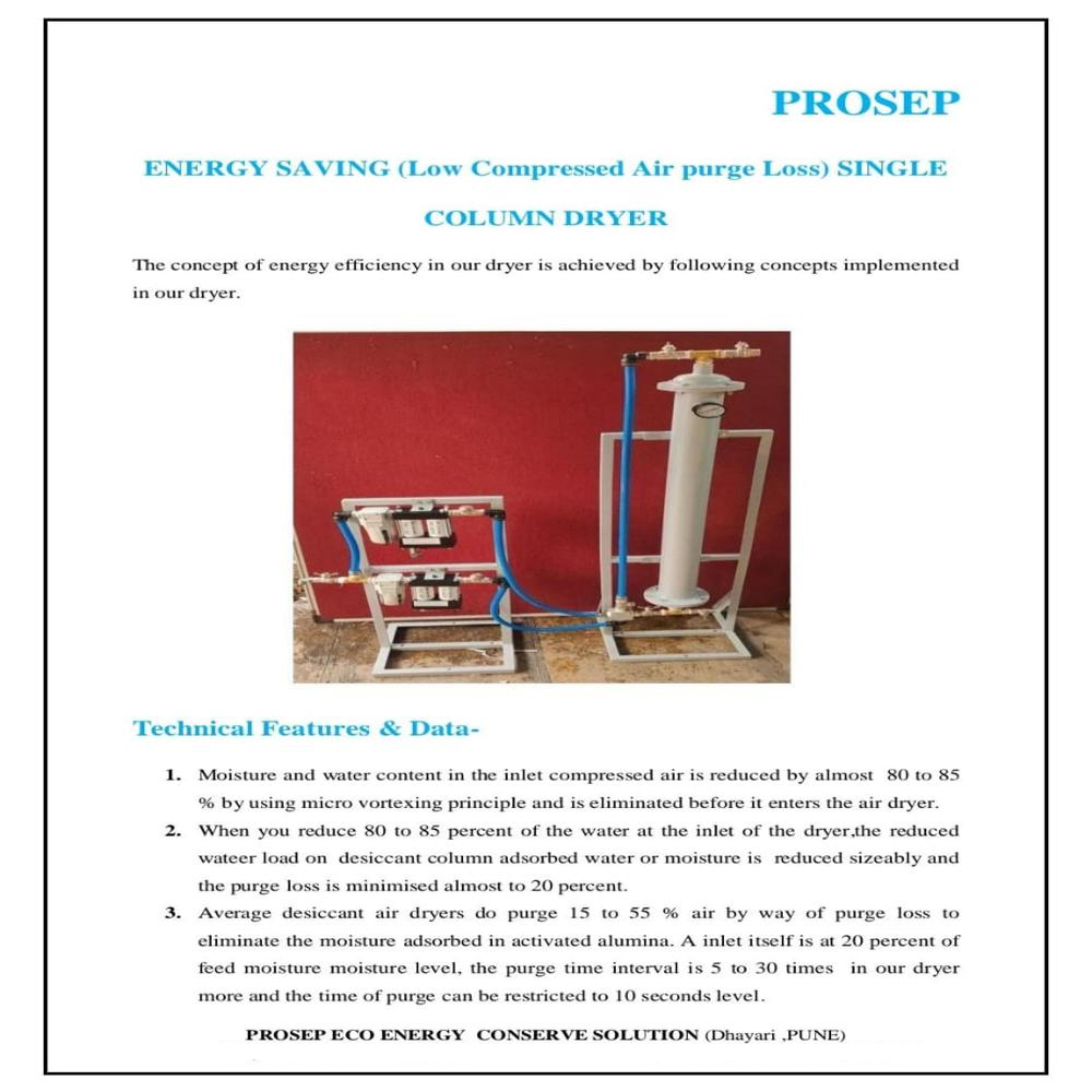 Prosep Single Column Air Dryer - Material: Ms