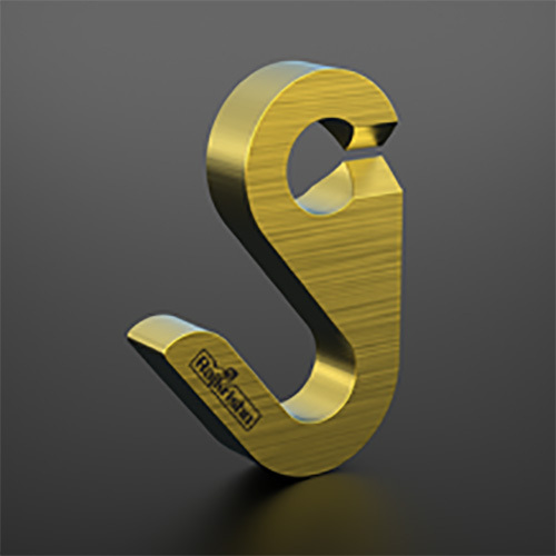 Brass 9 Hook - Color: Golden