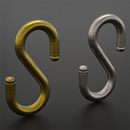 Brass S Hook - Color: Golden