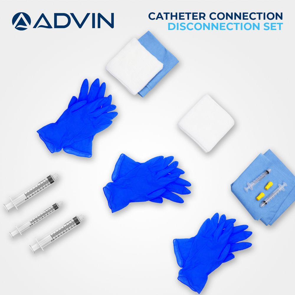 Catheter Connection - Sterile Dialysis Catheter Kit | Fluid-resistant Materials, Organized For Efficient Setup, All Components Included