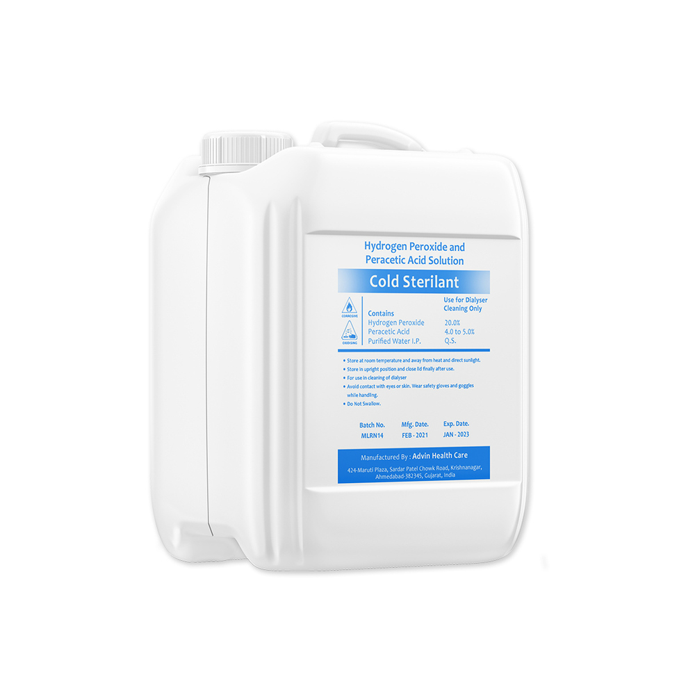 Cold Sterilant - 5 Liter Solution With Hydrogen Peroxide, Peracetic Acid, Acetic Acid | Effective For Hollow-fiber Dialyzer Disinfection And Cleaning