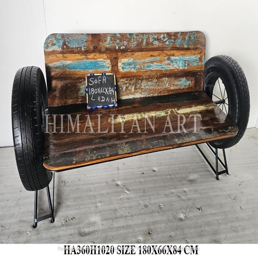 ANTIQUE AUTOMOBILE WOODEN SOFA