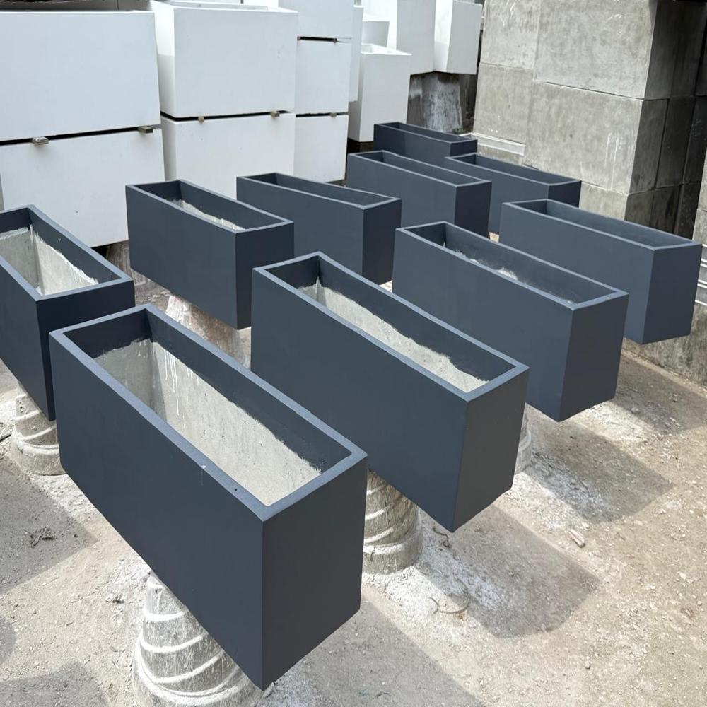 Garden Cement Pots - Color: White