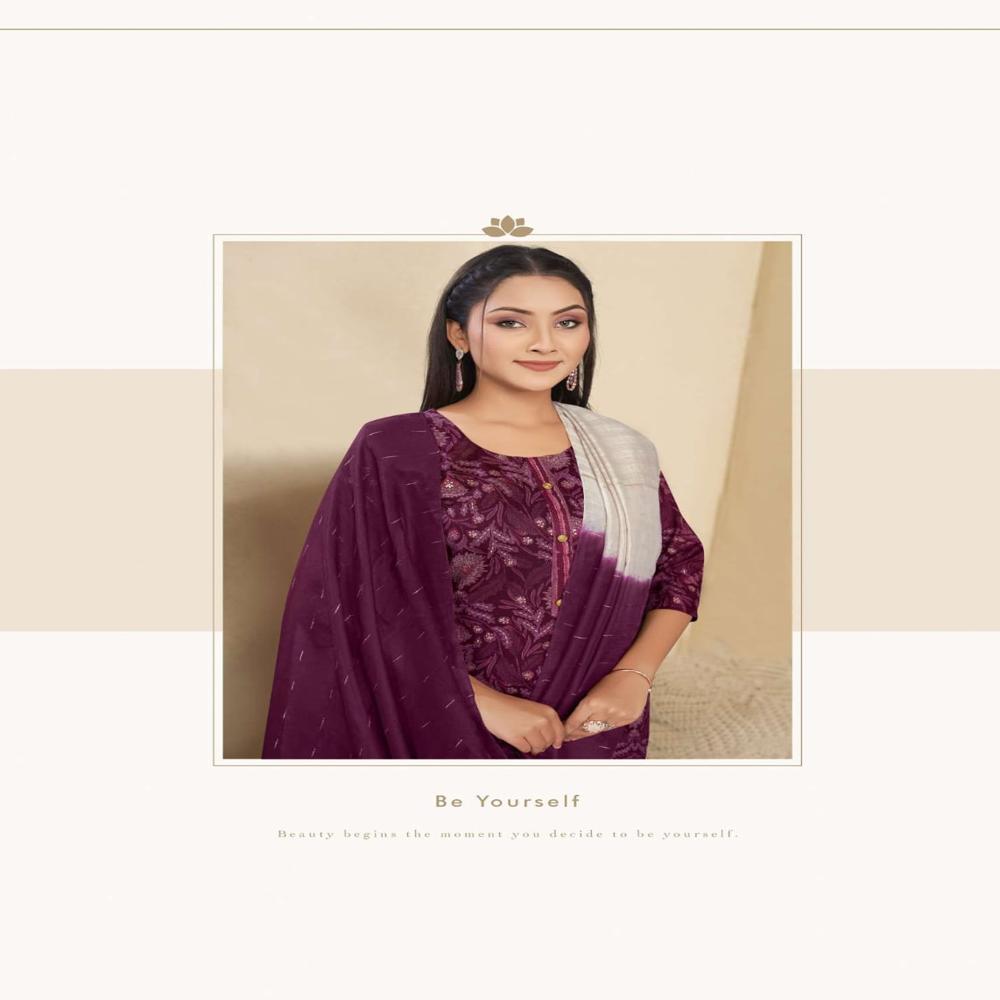 A-line cotton fabric hibiscus salwar suit