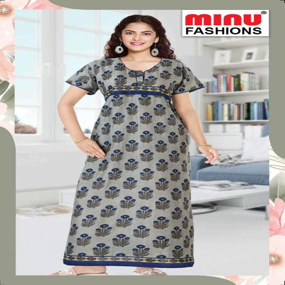 Red Solid Miss World Pure Cotton Nighty