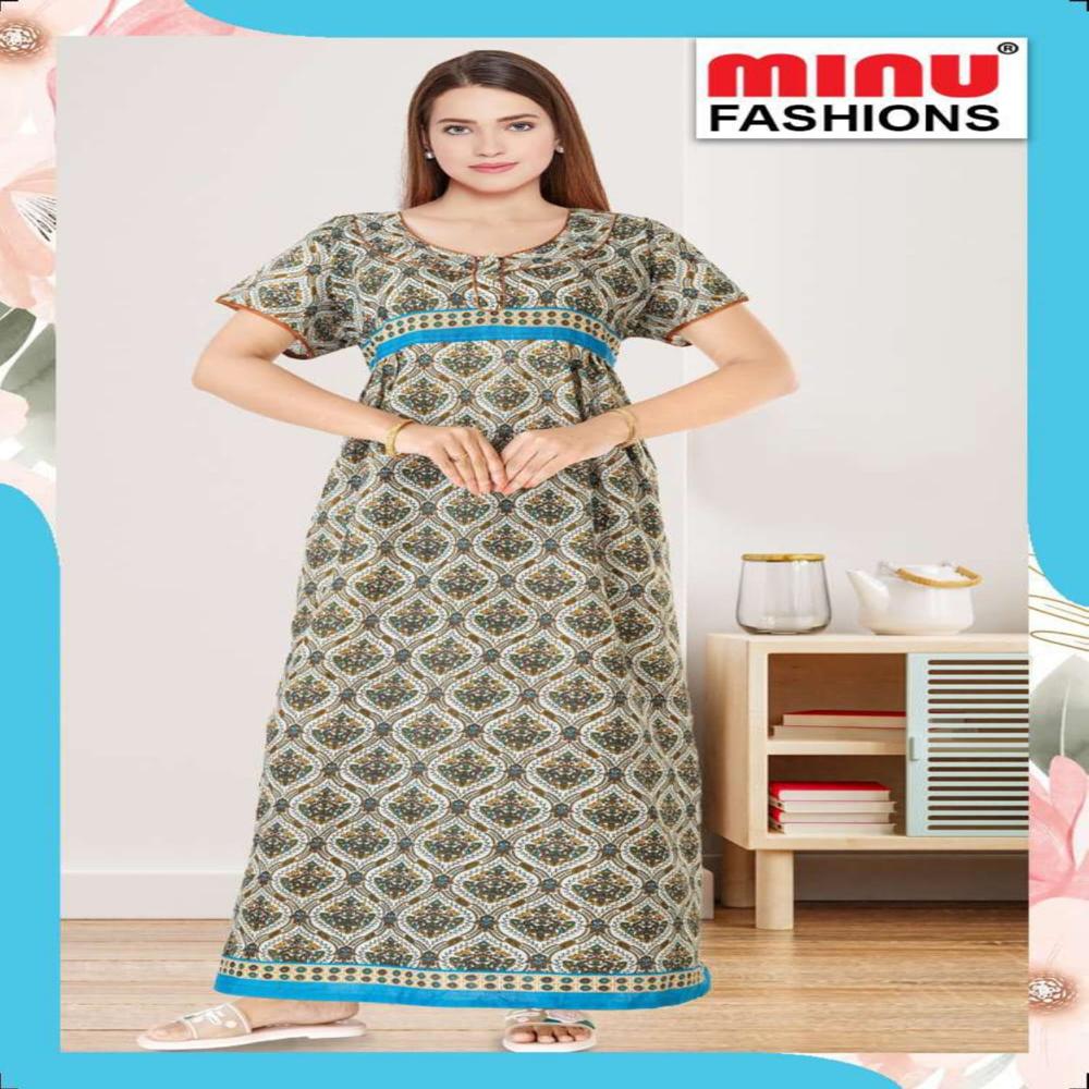 Red Solid Miss World Pure Cotton Nighty