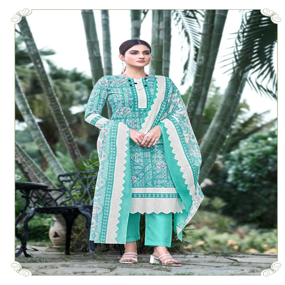Cotton Unstitched Oasis Salwar Suit