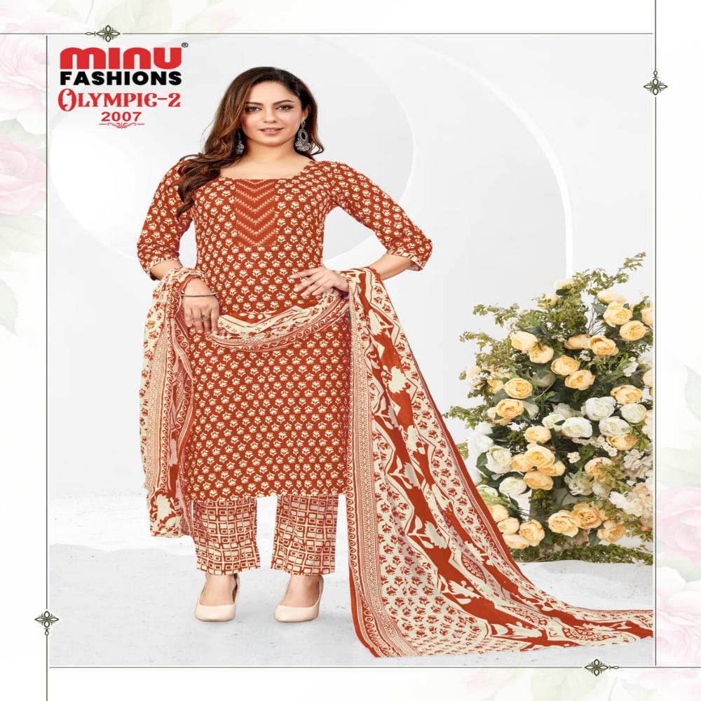 Casual Cotton Stitched Olympics Salwar Suit