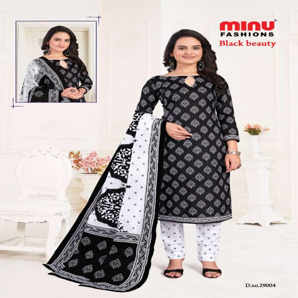 A-Line Cotton Black Beauty Suit