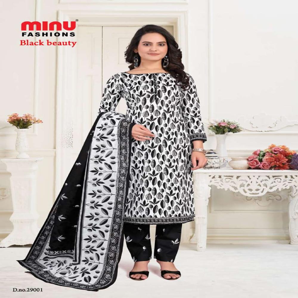 A-Line Cotton Black Beauty Suit