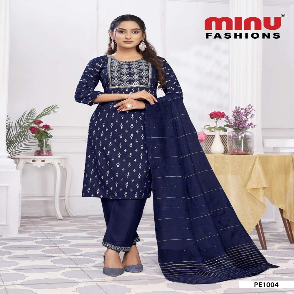 A-Line Ladies Cotton Salwar Suit Tulip