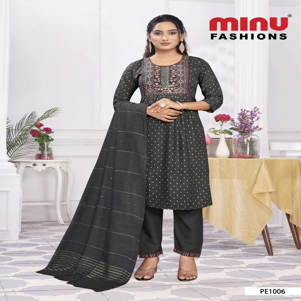 A-Line Ladies Cotton Salwar Suit Tulip