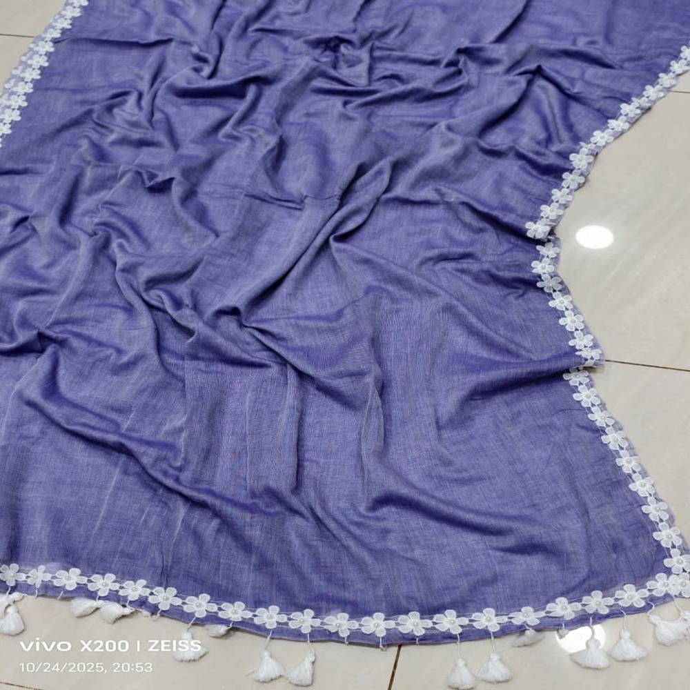 MUL COTTON LESS BODER SAREE