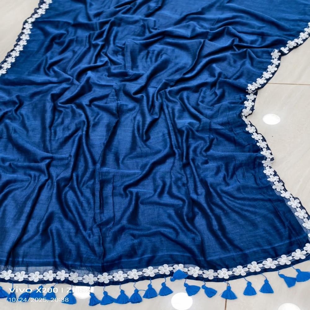 Mul Cotton Less Boder Saree