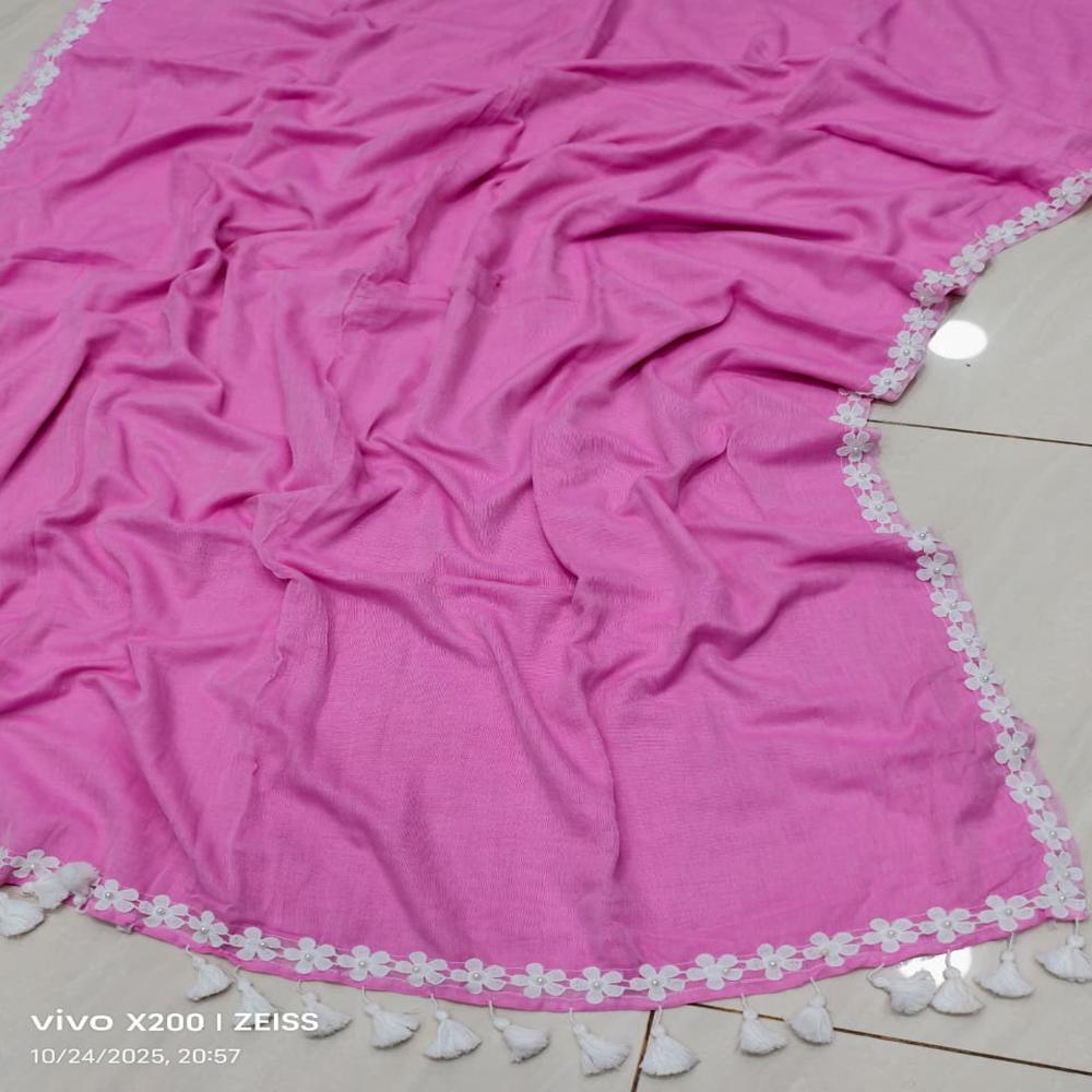 MUL COTTON LESS BODER SAREE