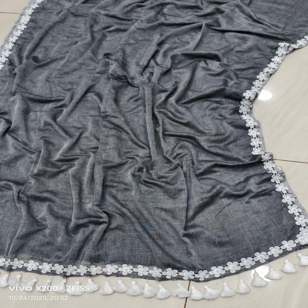 Mul Cotton Less Boder Saree