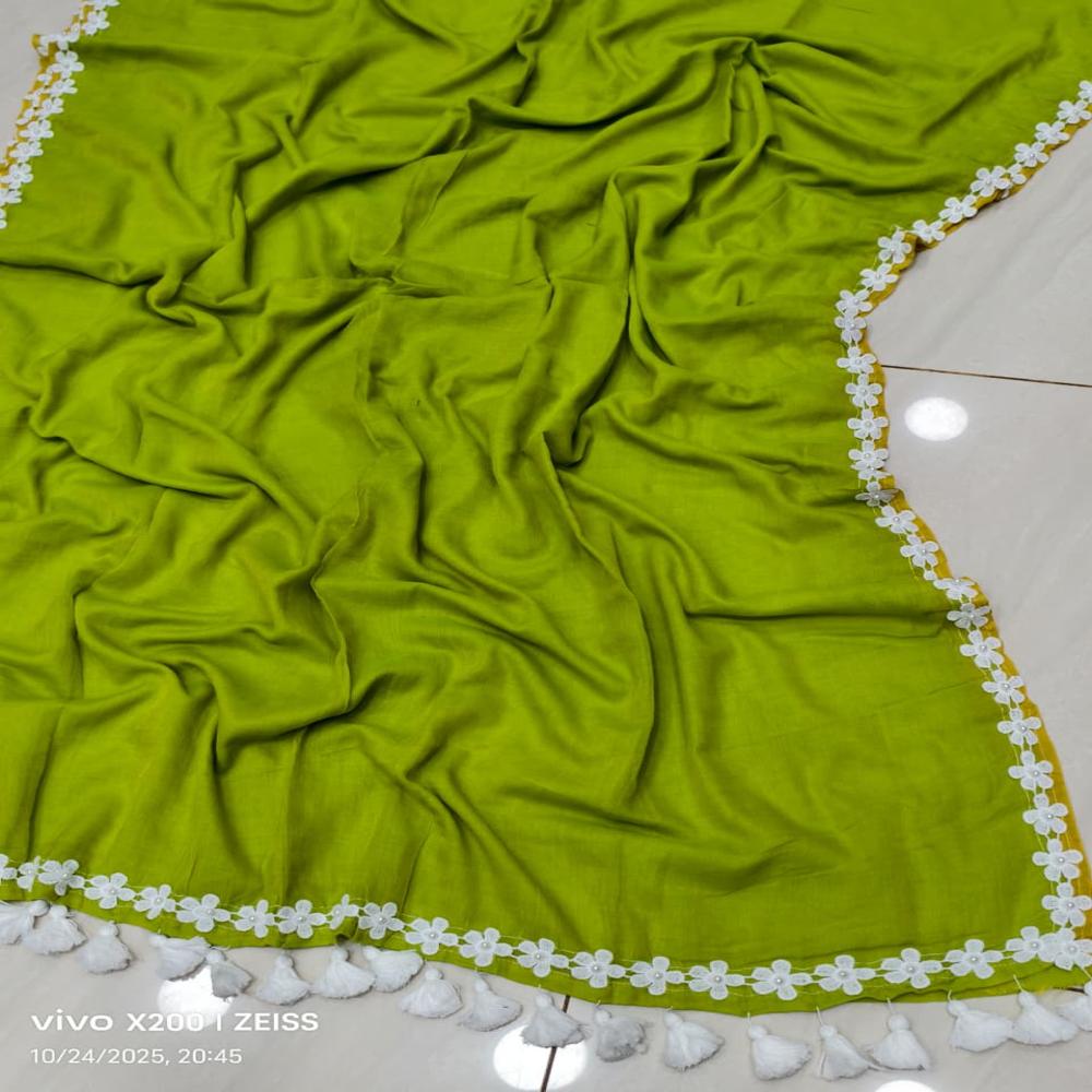 Mul Cotton Less Boder Saree