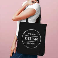 Black Customized Photo Printed Tote Bag