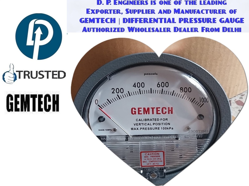 GEMTECH / Differential Pressure Gauge / Distributor For Bareilly Uttar Pradesh
