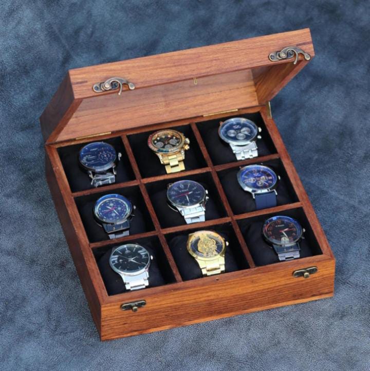 Watch Box 9 Slot - Material: Wood