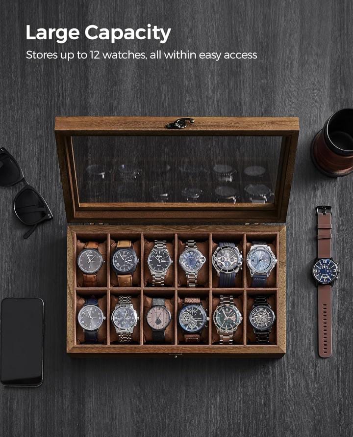 Watch Box 12 Slot - Color: Brown