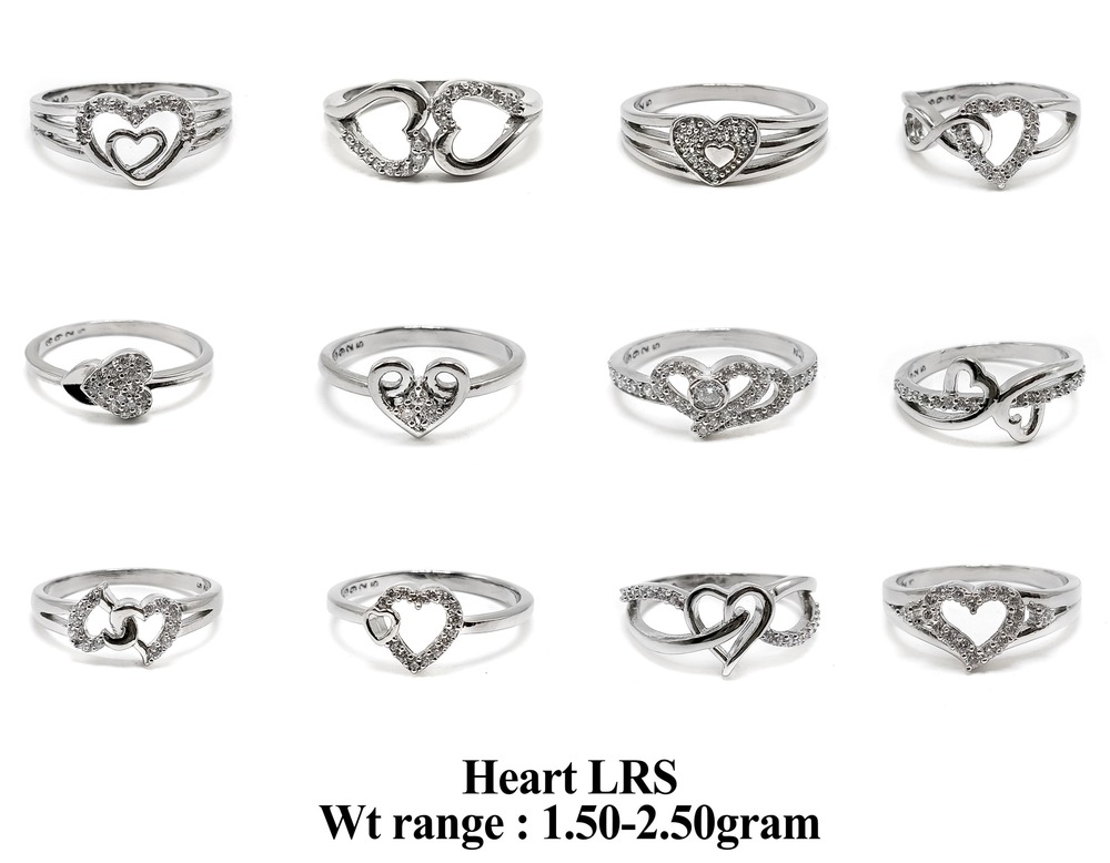 92.5 New Design Silver Heart LRS Ring