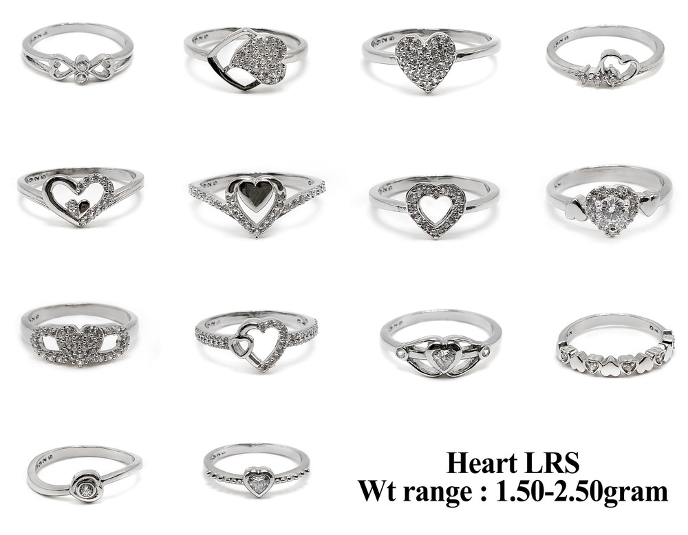 92.5 New Design Silver Heart LRS Ring